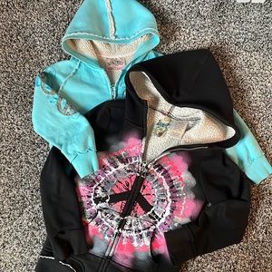 2 Fleece-Lined Girls Zip-Up Hoodies